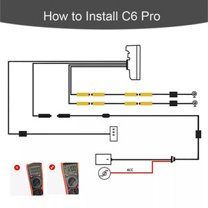 Instalación Dashcam Moto C6 Pro - Diagrama de Cableado y Conexión Eléctrica