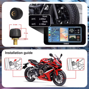 TPMS Moto con CarPlay - Sistema de Monitoreo de Presión de Neumáticos e Instalación