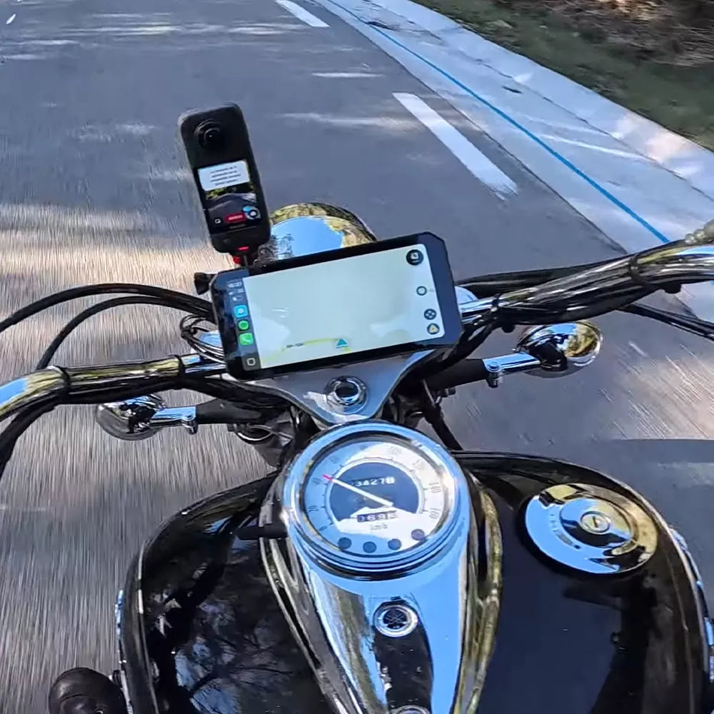 C9 Pro Max Cámara frontal y trasera para motocicleta con CarPlay inalámbrico