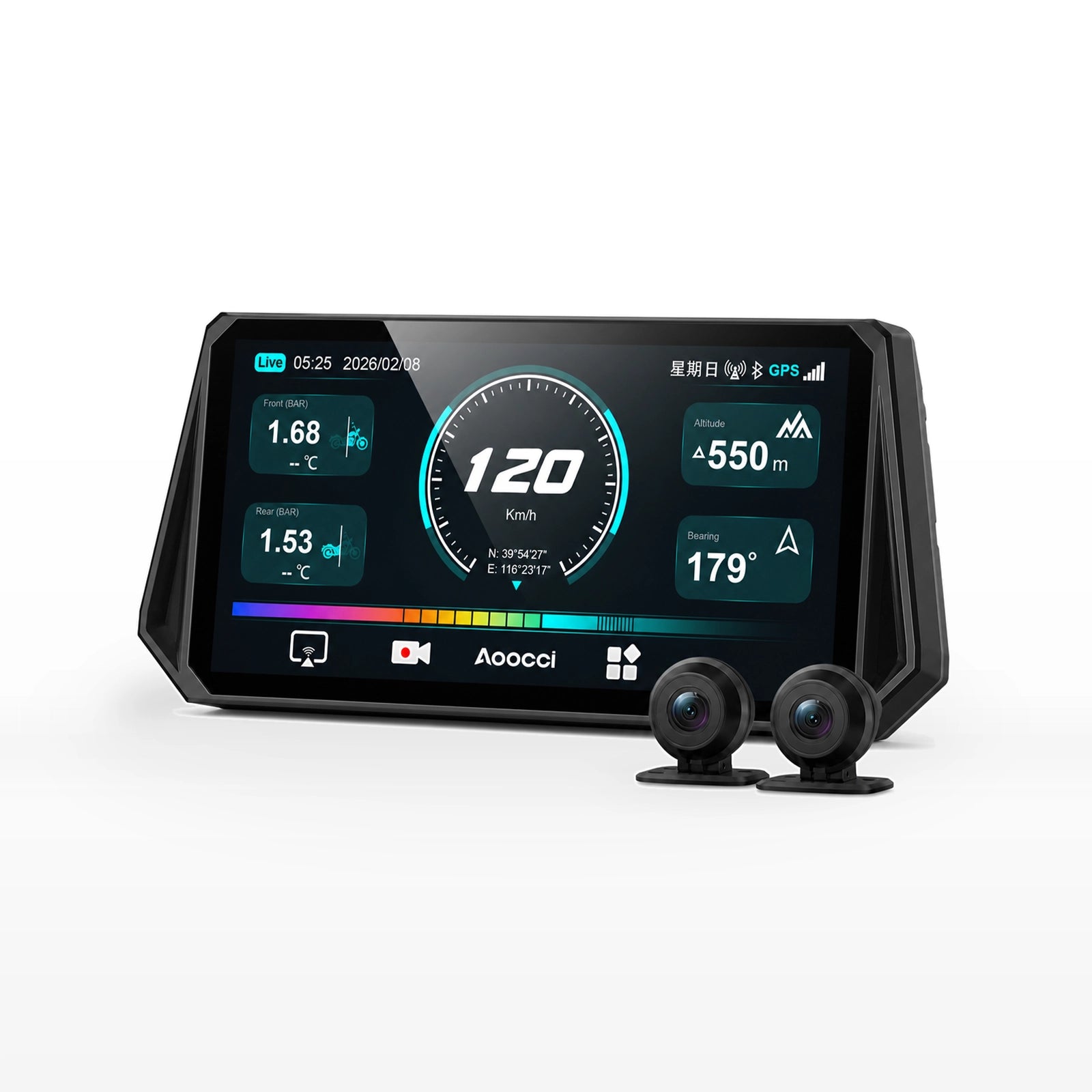 D6A Pantalla Inteligente Ultra Panorámica de 6,1" con AI BSD y TPMS | 2K Dual Dash Cam