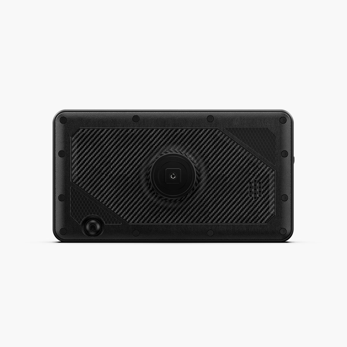 Parte trasera de la pantalla para moto, con textura y soporte central