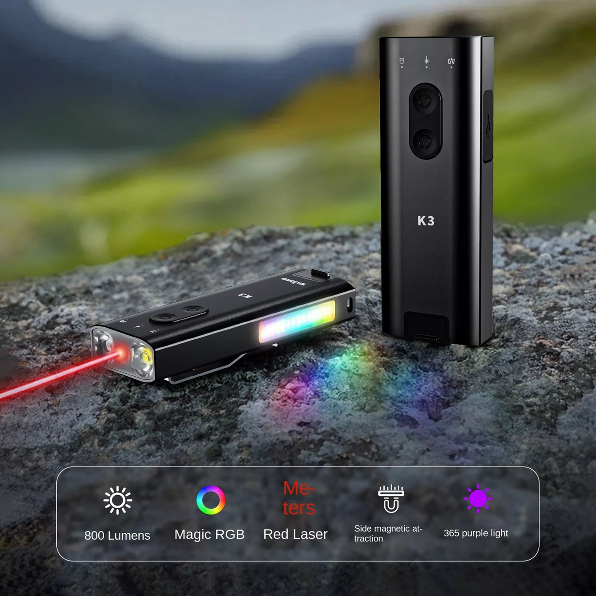 Linterna Magnética Multifuncional K3 EDC y Luz de Trabajo