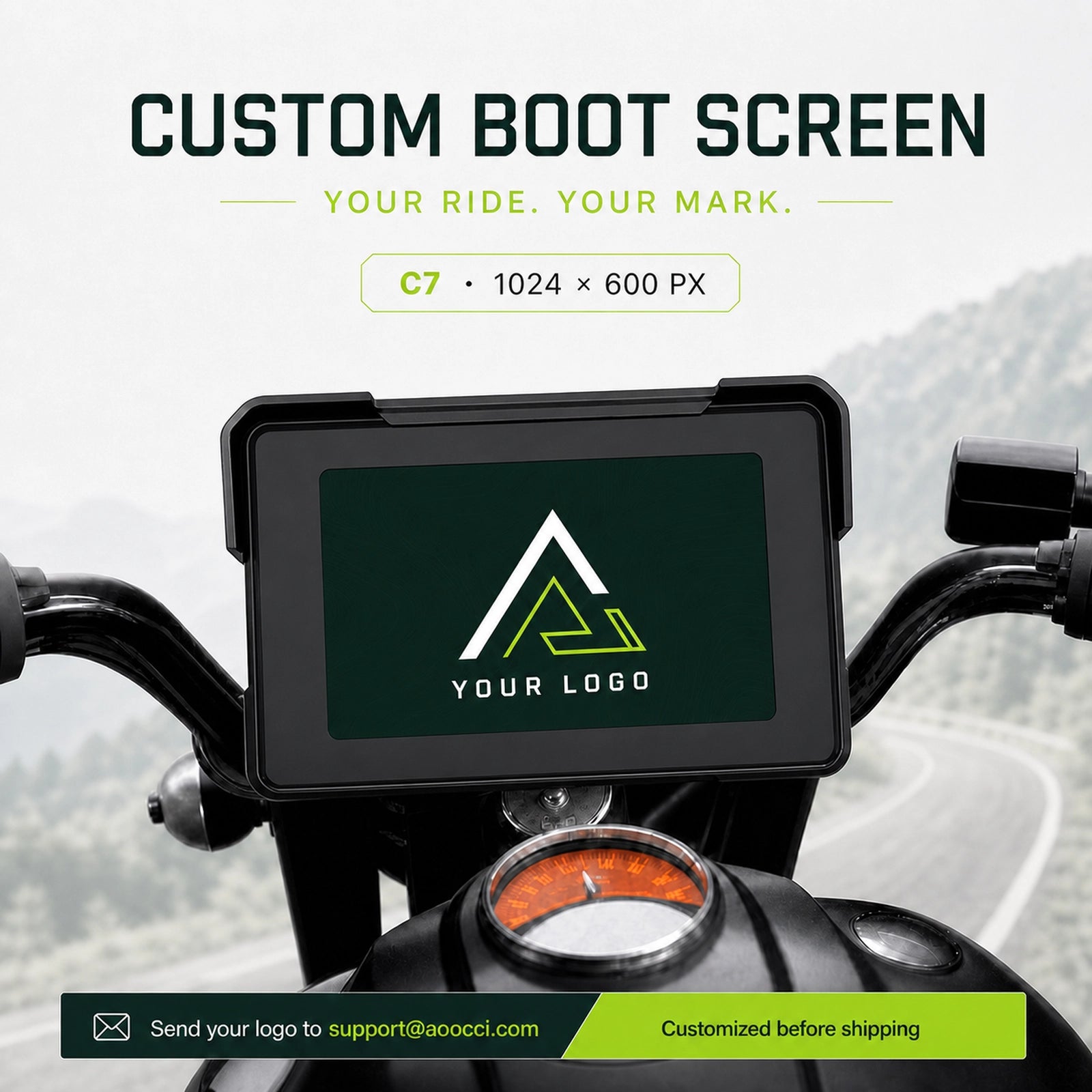 Pantalla de Arranque Personalizada Aoocci para Moto