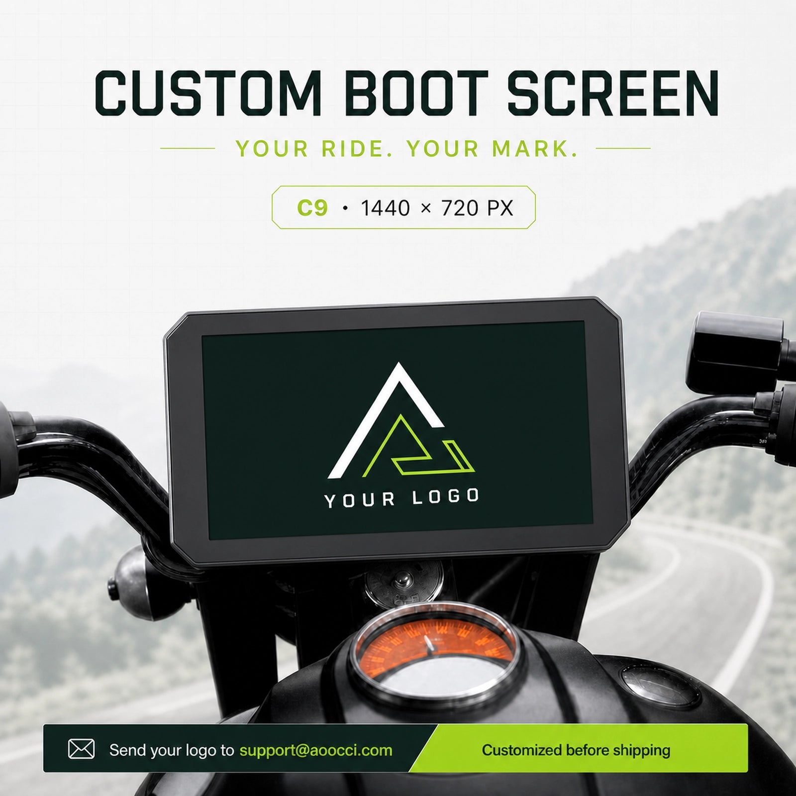 Pantalla de Arranque Personalizada Aoocci para Moto