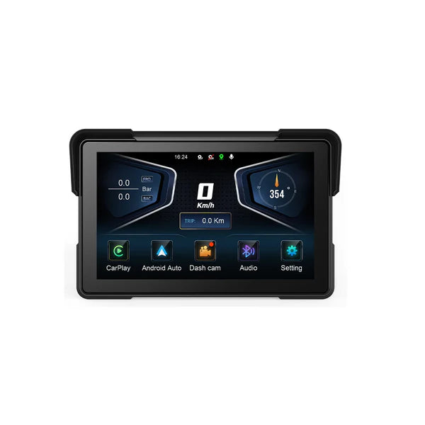 D7A 7" CarPlay inalámbrico y cámara dual 2K para moto
