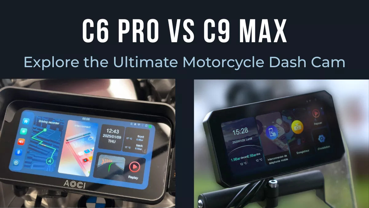 Aoocci C6 Pro vs C9 Max: Comparativa de unidades de dash cam on motorcycle