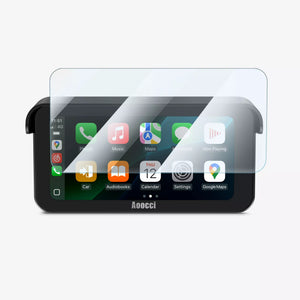 Protector de pantalla transparente con recorte para pantalla CarPlay, con borde fino.