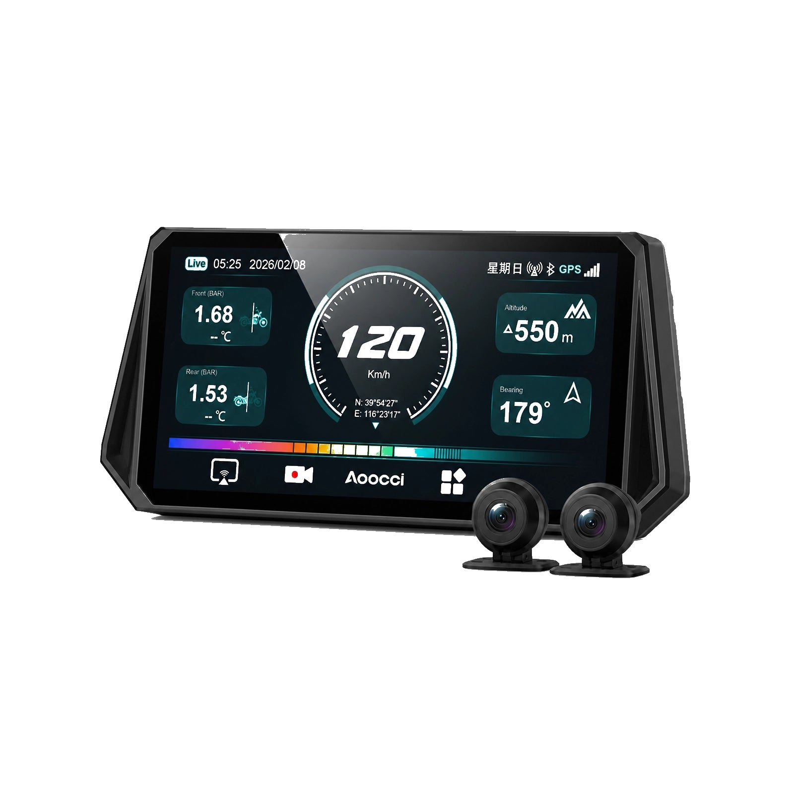 D6A Pantalla Inteligente Ultra Panorámica de 6,1" con AI BSD y TPMS | 2K Dual Dash Cam