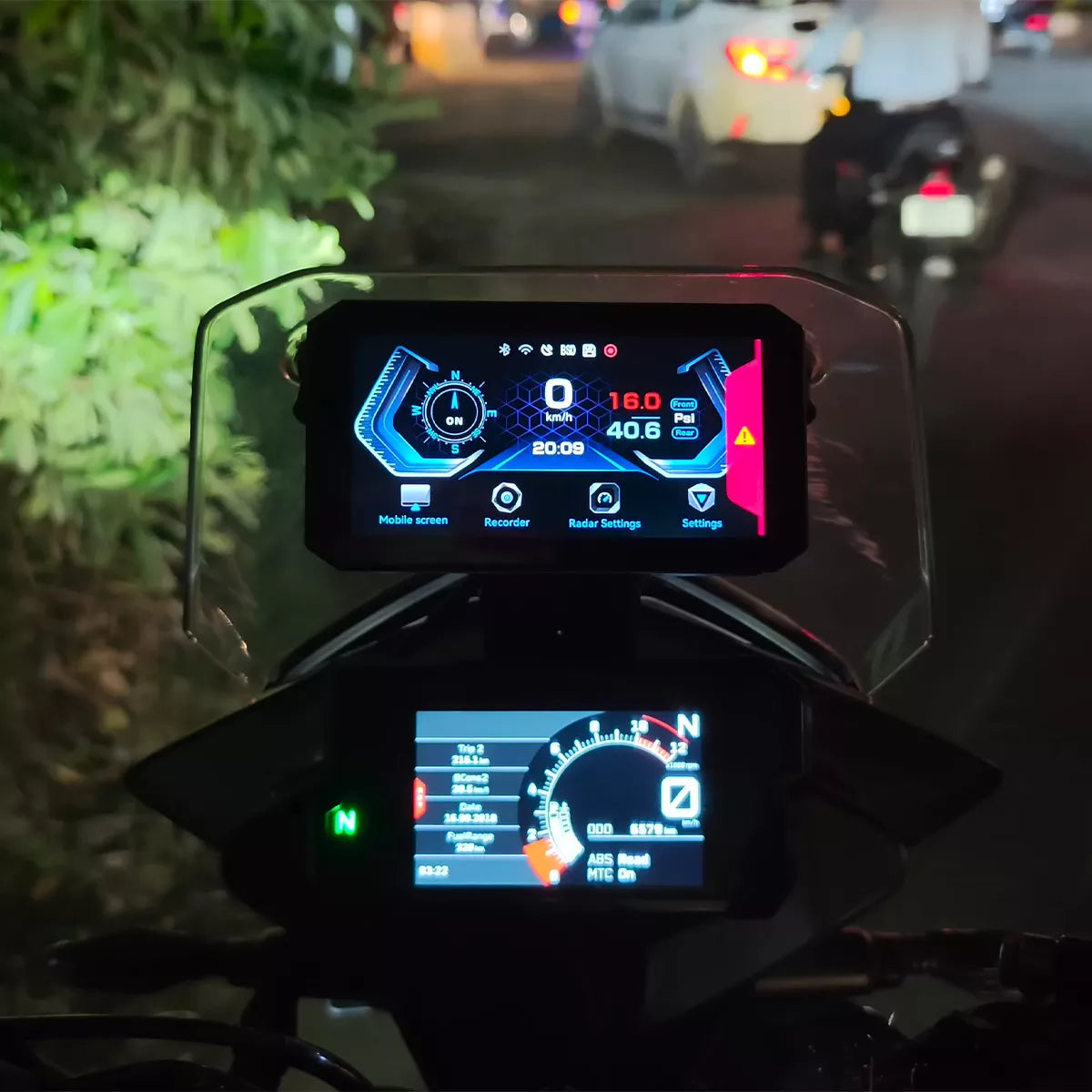 BX Motocicleta CarPlay con Dashcam y BSD Inteligente