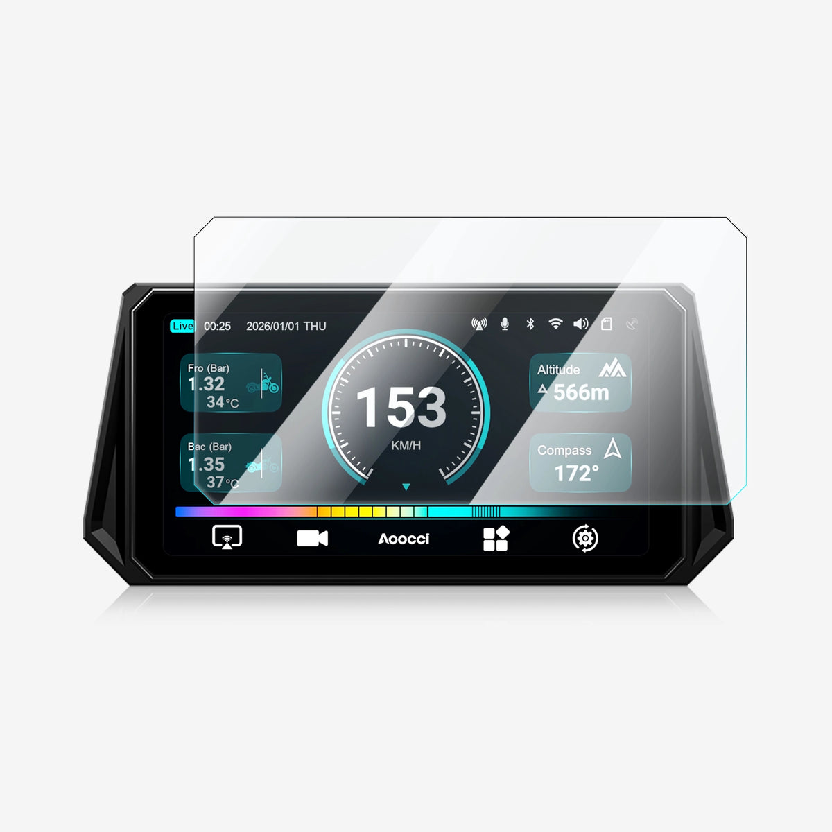 Protector de pantalla de vidrio templado para CarPlay en la pantalla del vehículo.