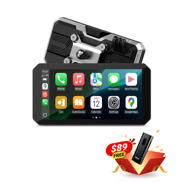 Carplay Moto C9 Pro Max con Dashcam Delantero Trasero 1080P | Cámara para Moto