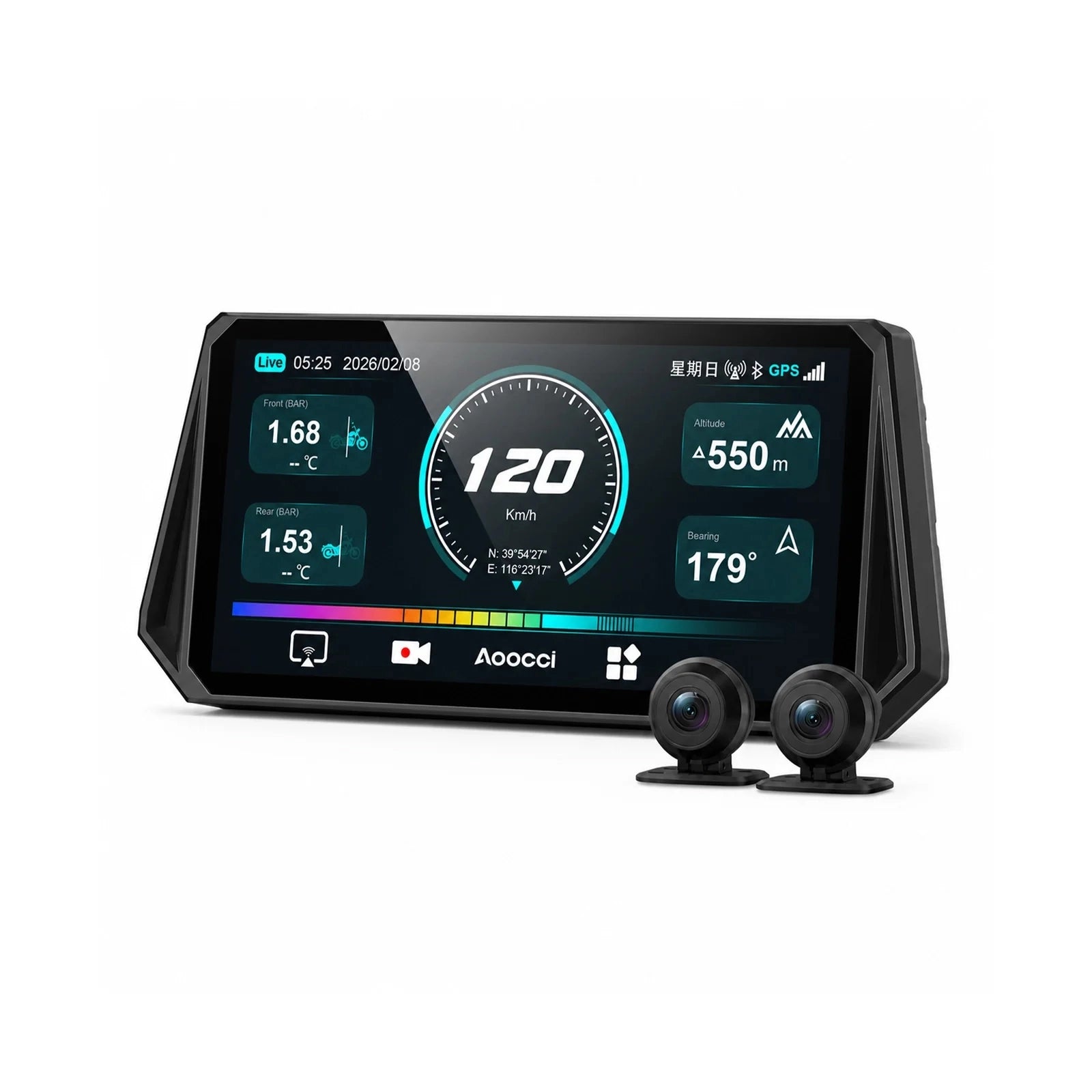 D6A Pantalla Inteligente Ultra Panorámica de 6,1" con Radar BSD de 60GHz y TPMS | 2K Dual Dash Cam