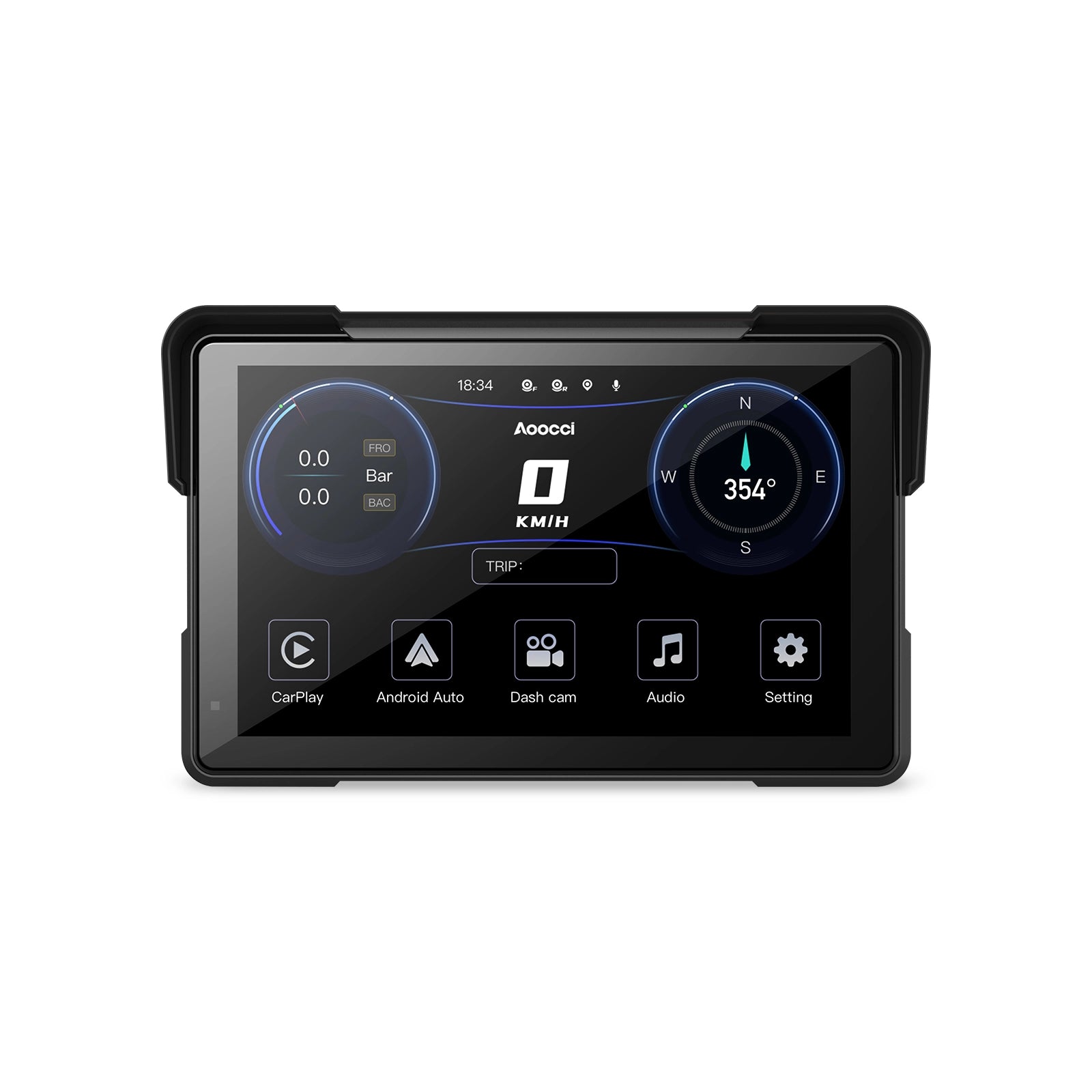 D7A 7" CarPlay inalámbrico y cámara dual 2K para moto